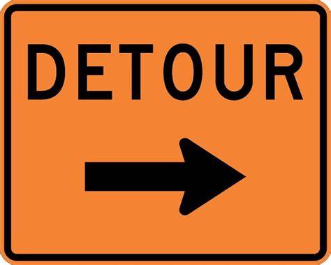 Detour High Intensity Prismatic Temporary Warning Sign M4-9 (L&R) 30x24