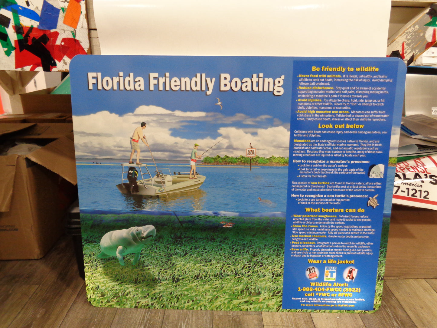 FLORIDA FRIENDLY BOATING SIGN 30" X 36"