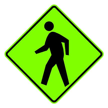 Pedestrian Crosswalk Warning Sign MUTCD W11-2