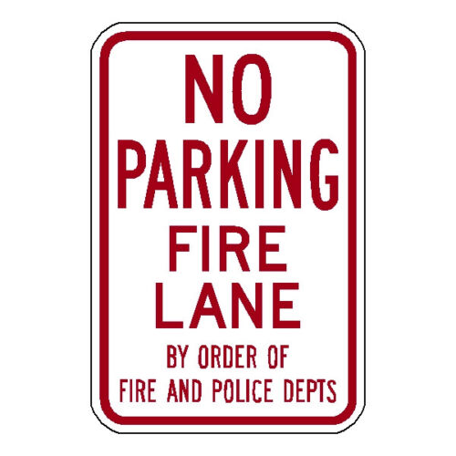 NO PARKING FIRE LANE R7-6-9PF, OFFICIAL PARKING SIGN, REFLECTIVE 12" X 18"